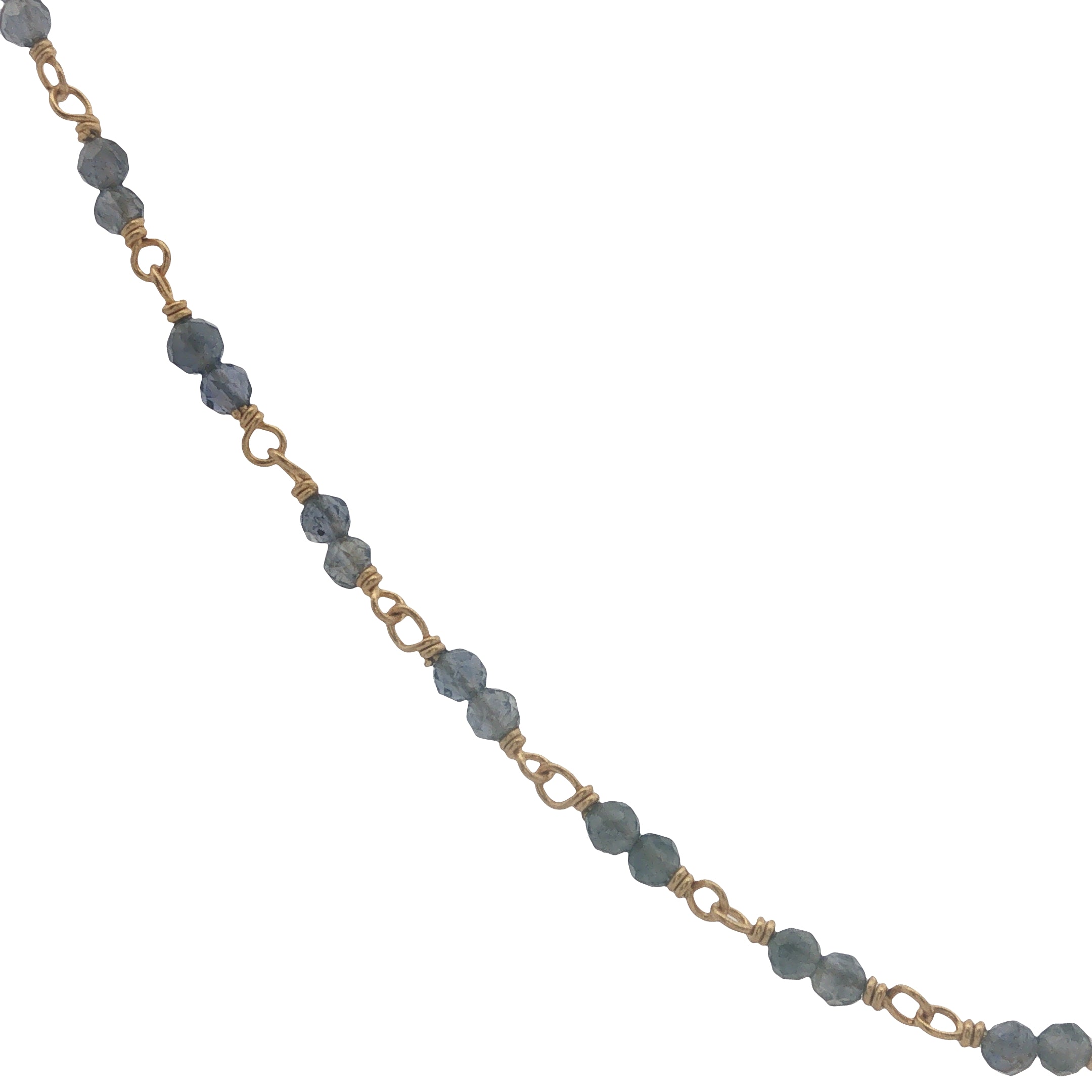Collier doré avec duo iolite 50 cm