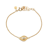 TEXTURED GOLDEN EYE BRACELET WITH STONES