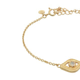 TEXTURED GOLDEN EYE BRACELET WITH STONES