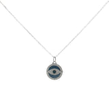 925 silver necklace with eye stone and zircons