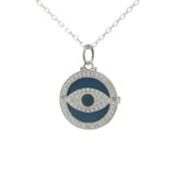 925 silver necklace with eye stone and zircons