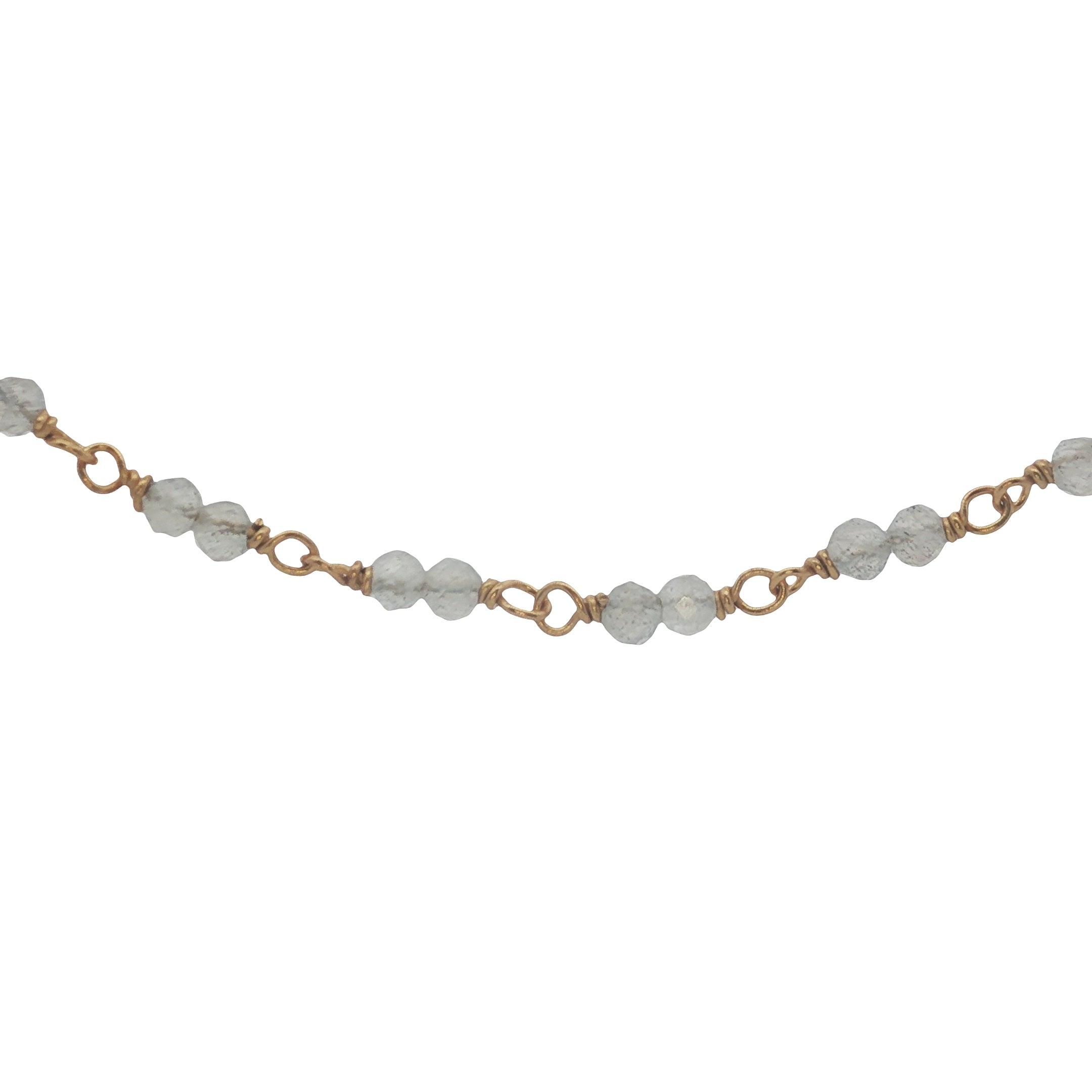 Collier doré avec duo labradorite 50 cm
