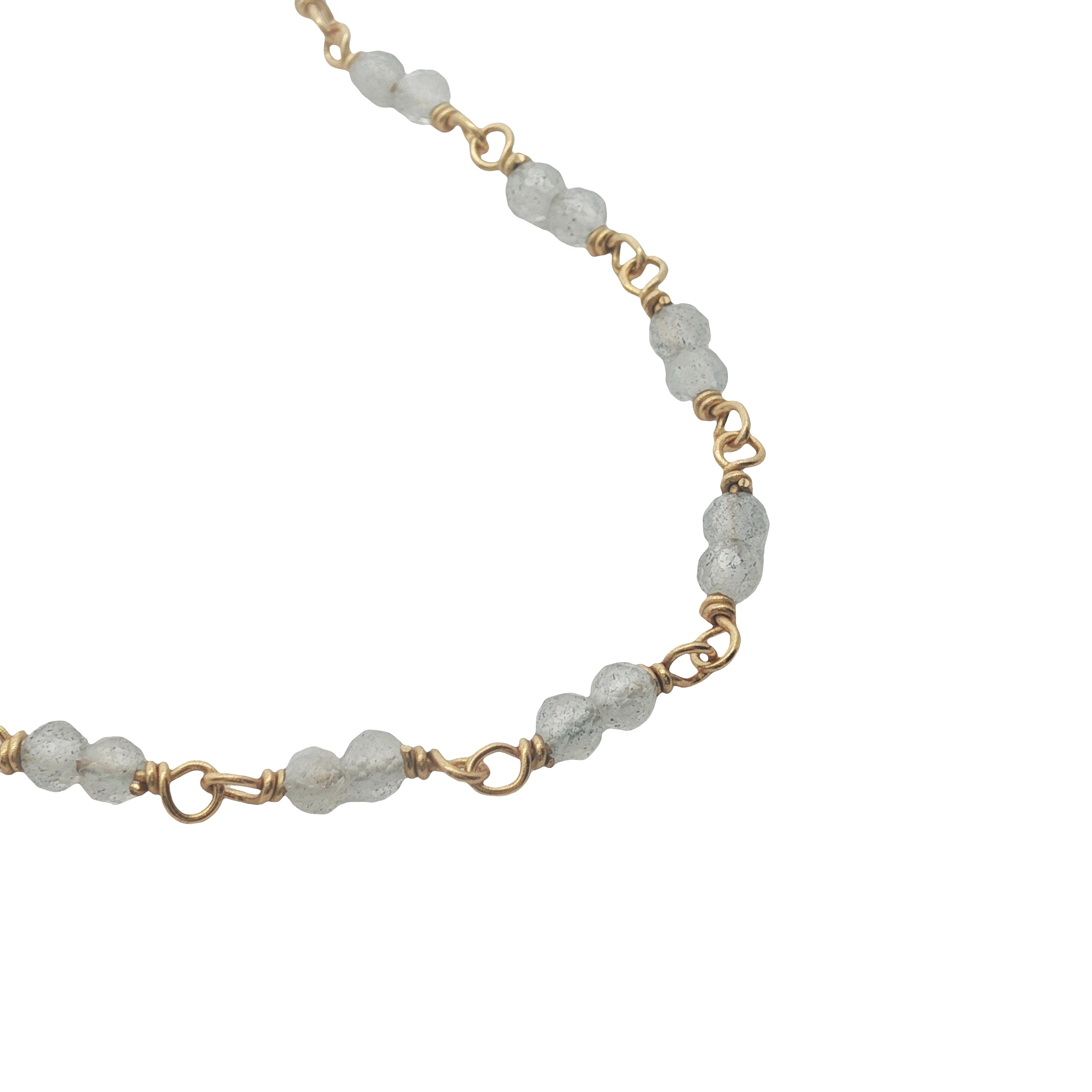 Collier doré avec duo labradorite 50 cm