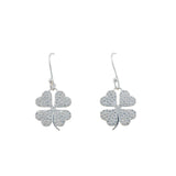 925 silver clover zircon earrings