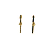 Gold bar and zircon earrings