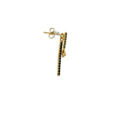 Gold bar and zircon earrings