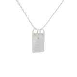 Collier en argent 925 pendentif plaque texturée et étoile 42 cm