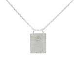 Collier en argent 925 pendentif plaque texturée et étoile 42 cm