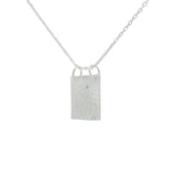 Collier en argent 925 pendentif plaque texturée et étoile 42 cm