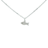 925 silver necklace with hammered fish pendant