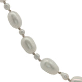 Collier doré alternance petites et grandes perles de culture avec noeuds beige 50 cm
