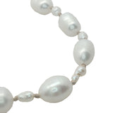 Collier doré alternance petites et grandes perles de culture avec noeuds beige 50 cm