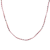 Collier doré cordon rose multi tourmaline et perles dorées 60 cm