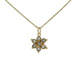 Gold necklace and natural stone flower