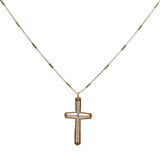 Collier doré Croix pierre de lune 60 cm