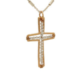 Collier doré Croix pierre de lune 60 cm