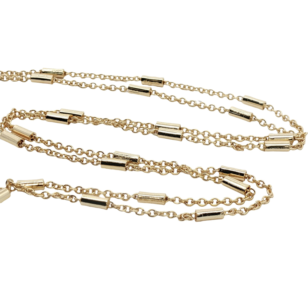 Collier doré Croix pierre de lune 60 cm