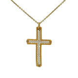 Collier doré croix martelée avec enfilade de pierre de lune 42 cm
