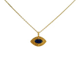 Gold necklace and stone eye pendant
