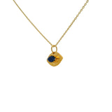 Gold necklace and stone eye pendant