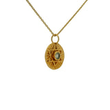 Gold necklace and round stone Star of David medal