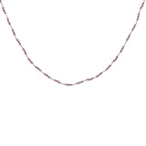 Collier doré cordon rose avec tourmaline rose 60 cm