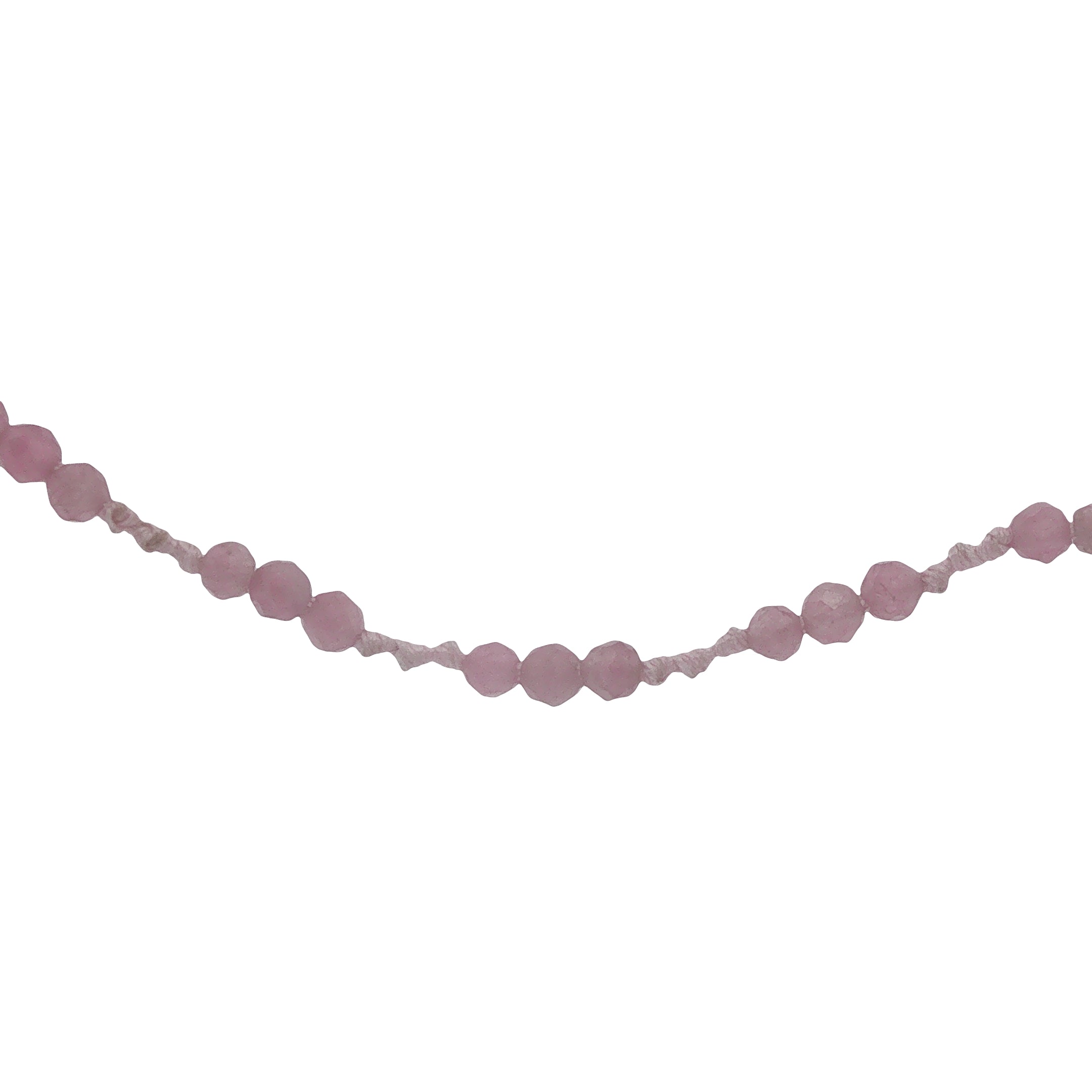 Collier doré cordon rose avec tourmaline rose 60 cm