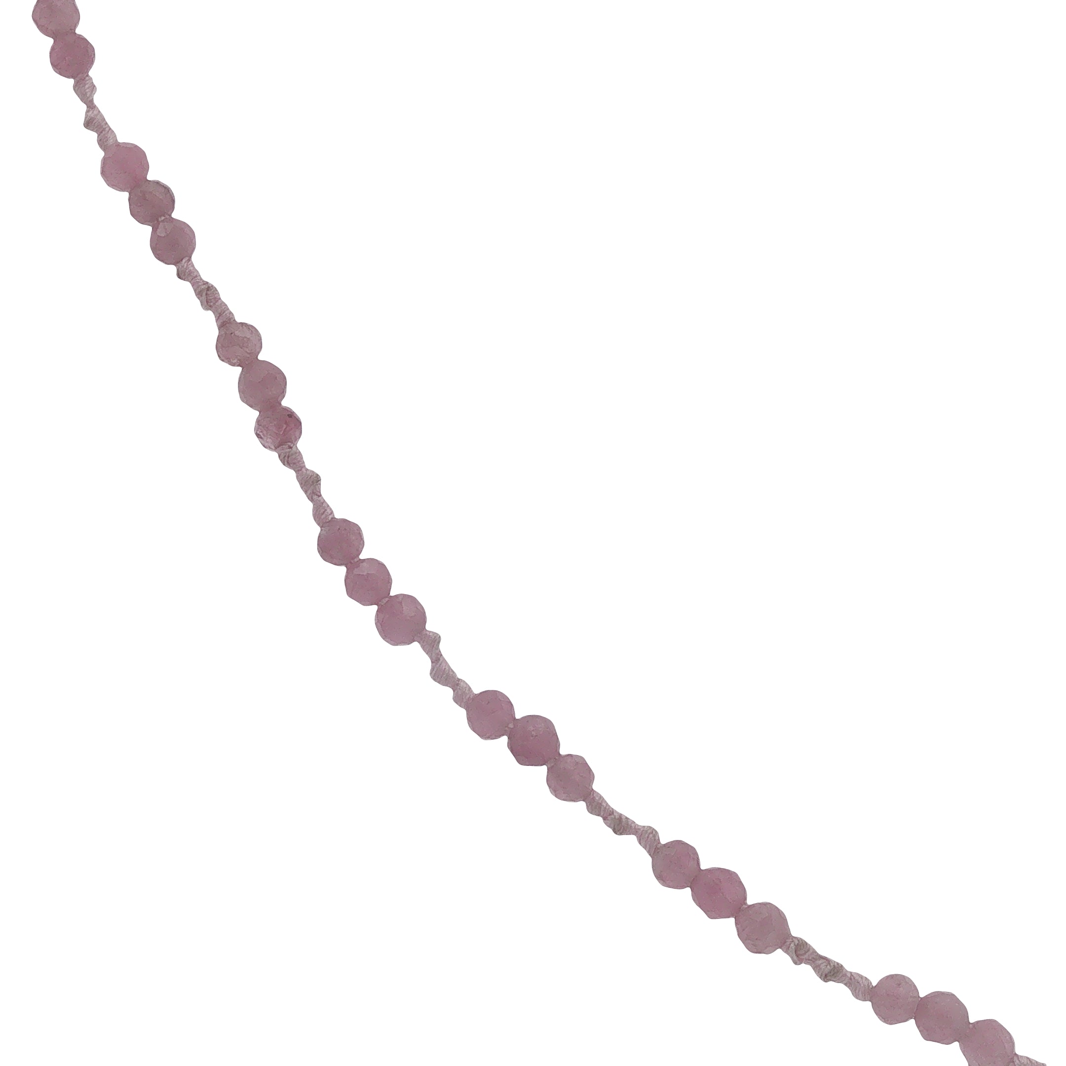 Collier doré cordon rose avec tourmaline rose 60 cm
