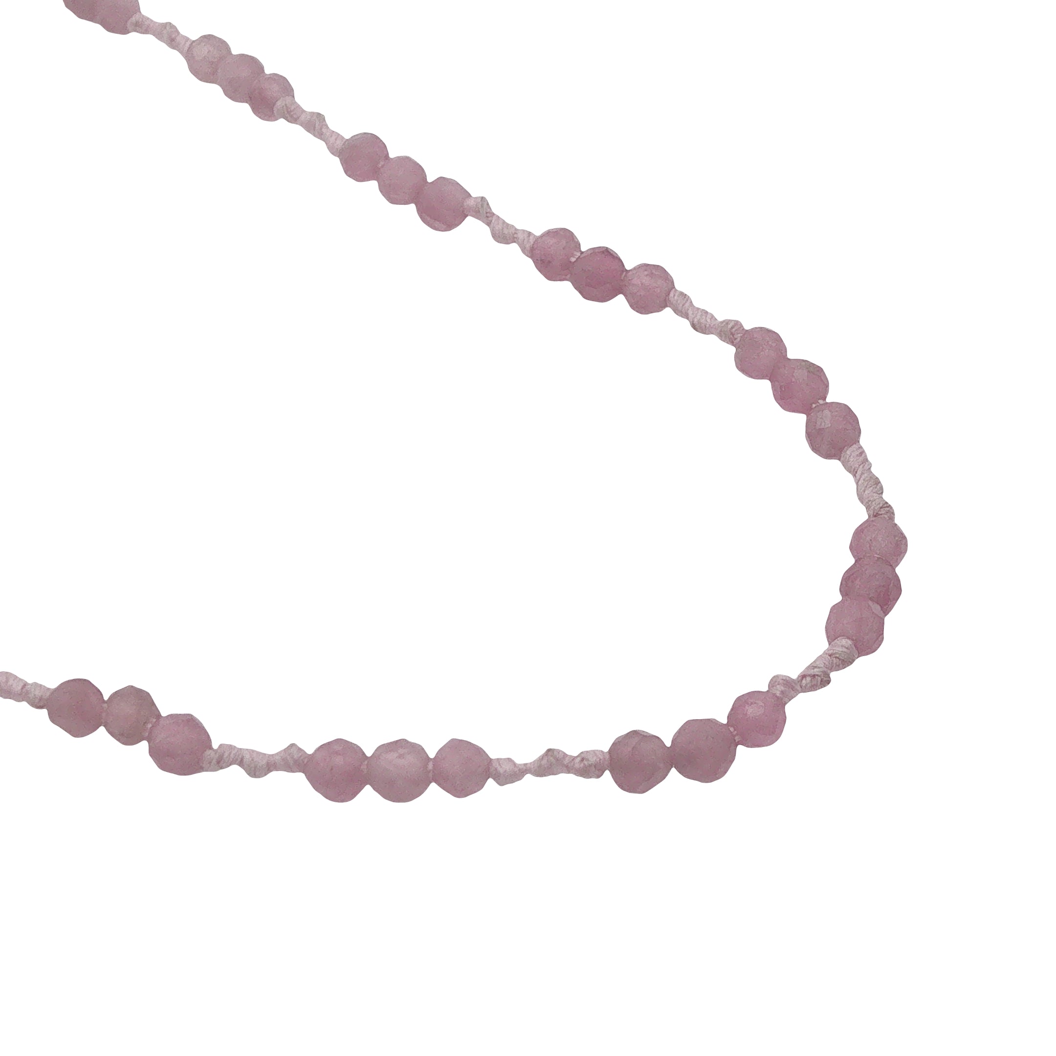 Collier doré cordon rose avec tourmaline rose 60 cm
