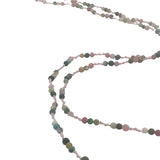 Collier doré cordon rose avec tourmaline 60 cm