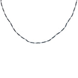 Collier doré cordon bleu marine avec lapis lazuli 60 cm
