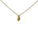Gold necklace with hollow heart pendant and heart