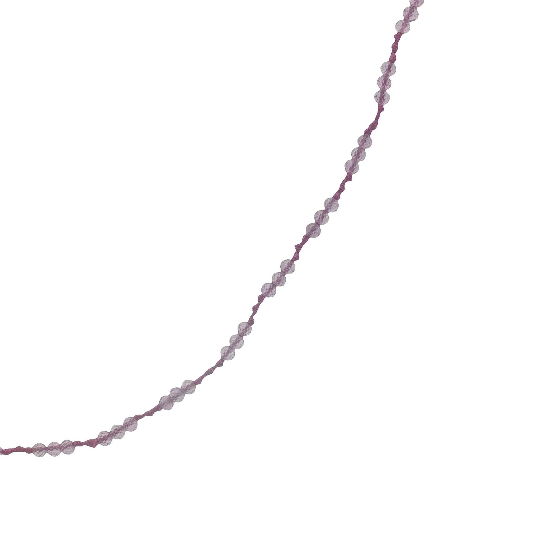 Collier doré cordon violet avec améthyste 60 cm