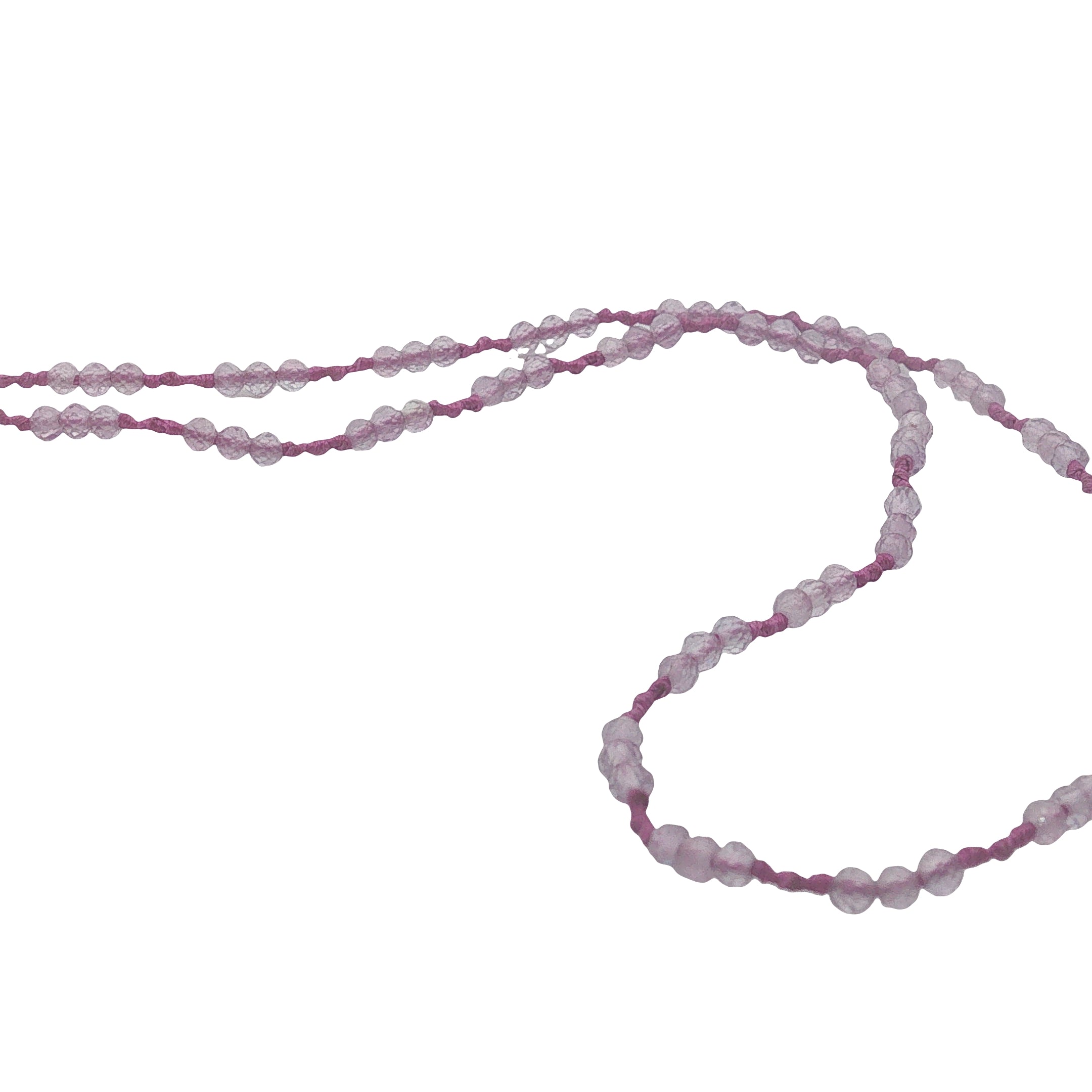Collier doré cordon violet avec améthyste 60 cm