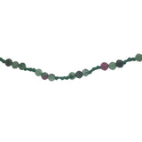 Collier doré cordon vert avec rubis zoisite 60 cm