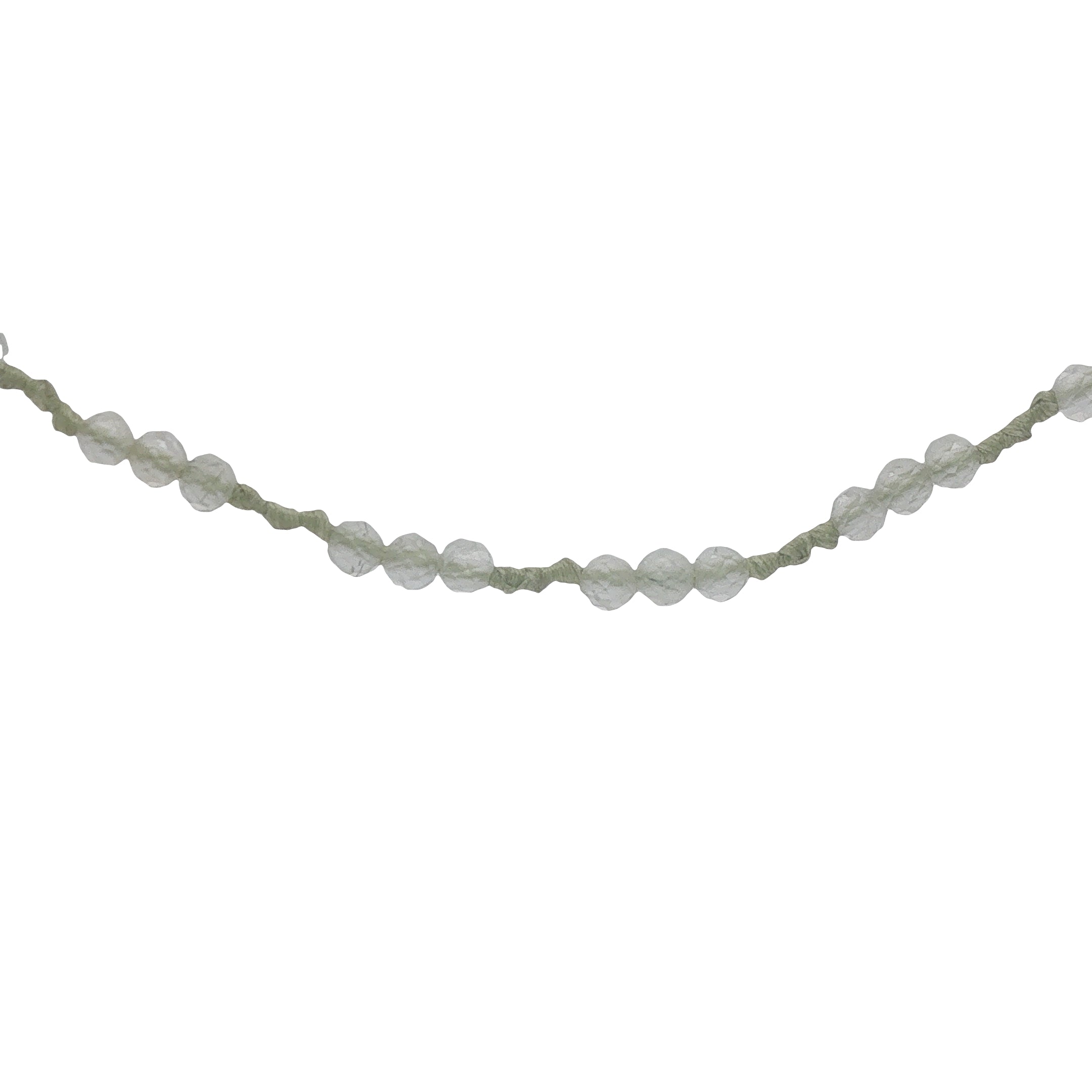 Collier doré cordon vert avec prehnite 60 cm