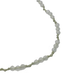 Collier doré cordon vert avec prehnite 60 cm