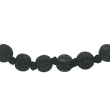 Collier doré perles en bois marron et noeuds marron 75 cm
