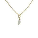 Gold necklace and small natural stone pendant