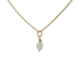Gold necklace and small natural stone pendant