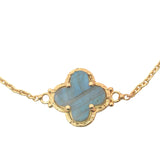 Gold clover stone bracelet