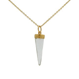 Collier doré corne en cristal 42 cm
