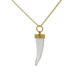Collier doré corne en cristal 42 cm