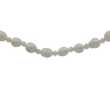 Collier doré perles de culture et prehnite 42 cm