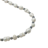 Collier doré perles de culture et iolite 42 cm