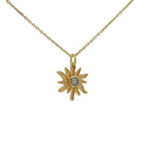 Collier doré soleil et pierre de lune 42 cm