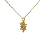 Collier doré soleil et pierre de lune 42 cm
