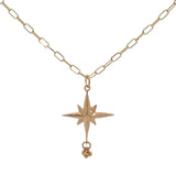 Collier doré étoile des vents pampilles 60 cm