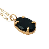 Collier doré médaillon onyx noire 50 cm