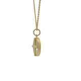 Collier doré pierre de lune croix martelée 42 cm
